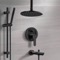 Black Ceiling Tub and Shower Faucet Set with Handheld